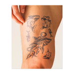 Un gruppo di squali temibili: squali dai denti aguzzi, uno squalo intrappolato in un'ancora e varie pose ricche di azione. Queste creazioni incarnano forza, coraggio e potenza, catturando l'energia grezza del predatore marino.