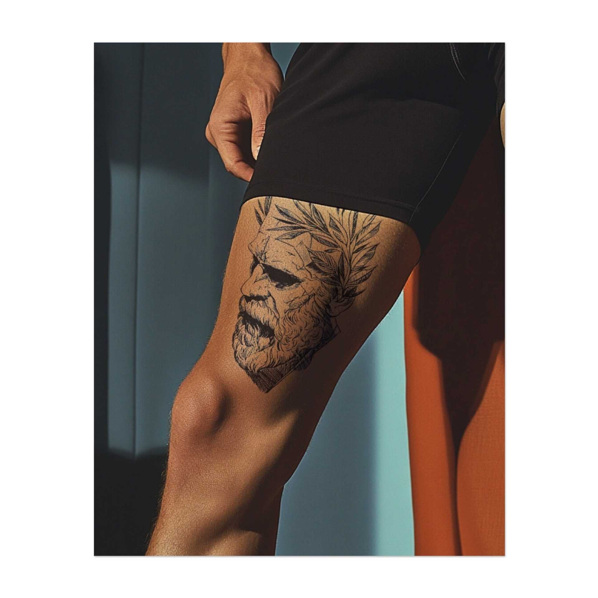 Una figura barbuta con una corona d'alloro che simboleggia saggezza, onore e conoscenza. I dettagli elaborati rappresentano la forza di carattere, mentre la corona d'alloro simboleggia il trionfo e il successo intellettuale. Perfetta per chi apprezza la riflessione profonda e la ricerca della saggezza.