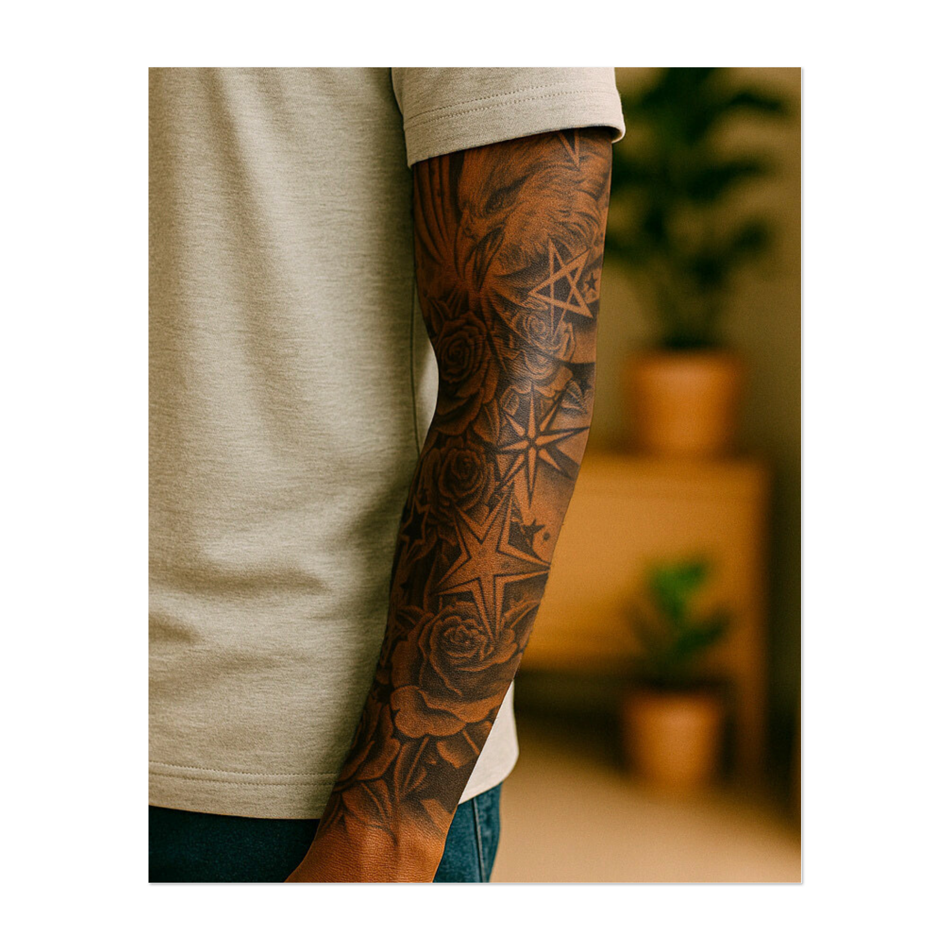 Questa copertina raffigura un'aquila temibile che vola sopra rose e stelle sparse. Simboleggia libertà, potere e bellezza, combinando la forza dell'aquila con l'energia cosmica delle stelle.