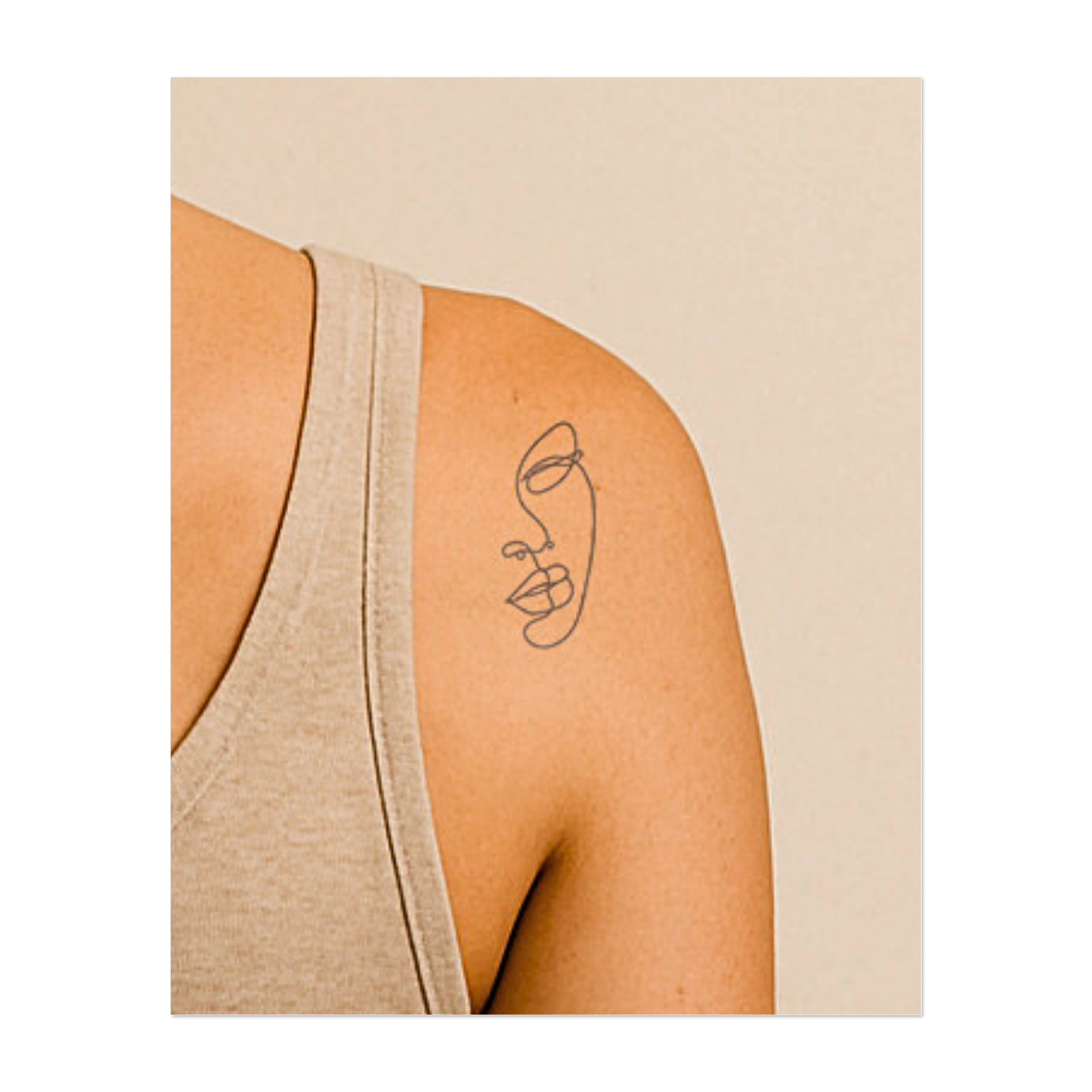 Un volto raffigurato in un'unica linea continua. Rappresenta semplicità, minimalismo ed espressione artistica. Un design moderno ed elegante.